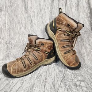 KEEN Flint II Utility Mid Steel Toe Brown Work Boots Waterproof Men's 11 EE Wide